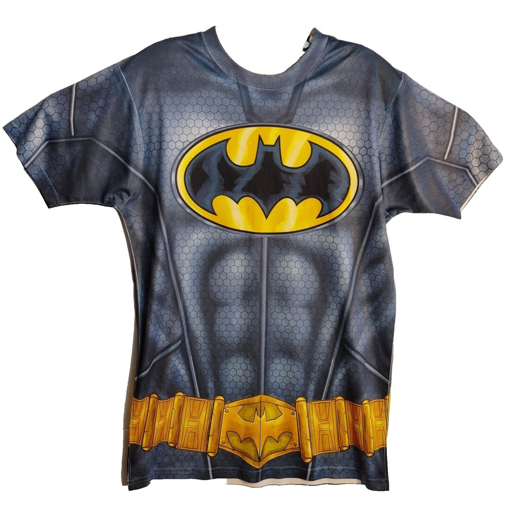 DC Batman Suit Up Sublimated Costume T-Shirt Size S Cosplay Halloween Superhero